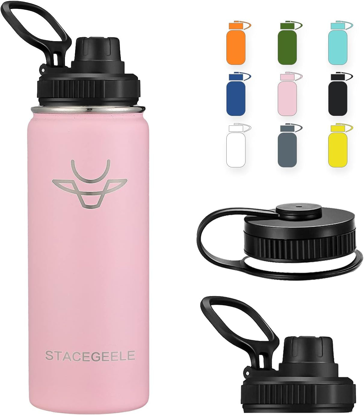 Insulated Vacuum Water Bottle with Spout Lid & Screw on Top | Stainless Steel Fl