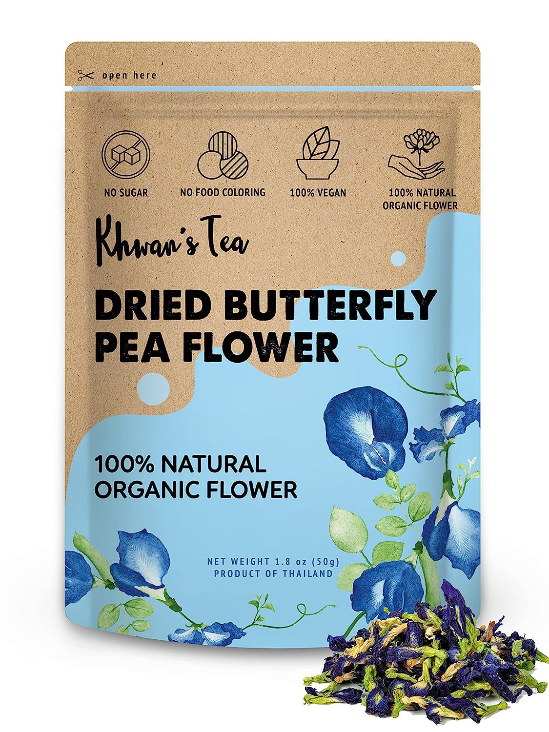 Dried Butterfly Pea Flowers Blue Tea Clitoria Ternatea Flower Herbal Tea Organic