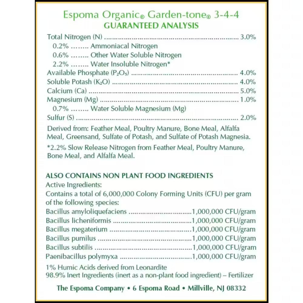 Garden Tone 8 Lb. Organic Herb and Vegetable Fertilizer 3-4-4