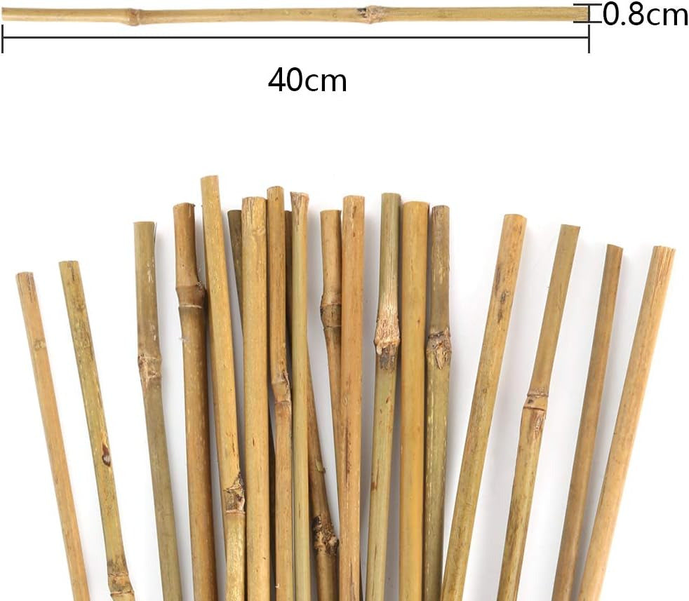 20PC 1.33'/16 Inch Natural Plant Stakes Garden Stakes Bamboo Sticks for Outdoor