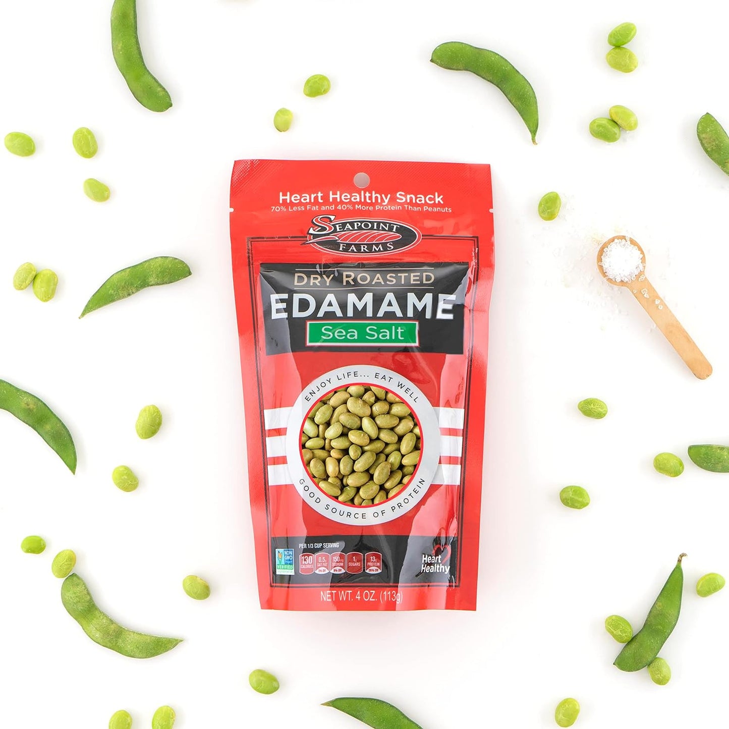 Dry Roasted Edamame, Sea Salt, Vegan, Gluten-Free, Kosher, and Non-Gmo, Crunchy