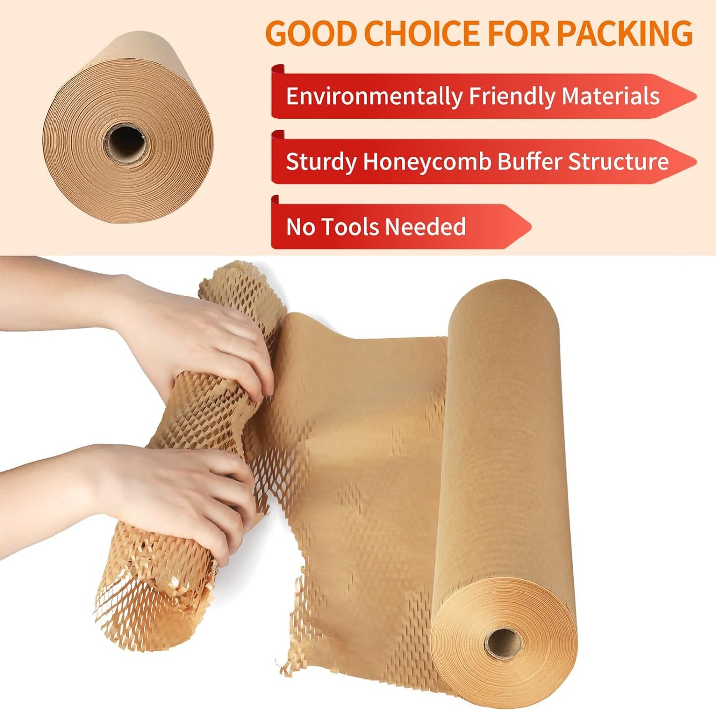 Honeycomb Packaging Paper, 15" X 135' Packing Paper Recyclable Moving Supplies B