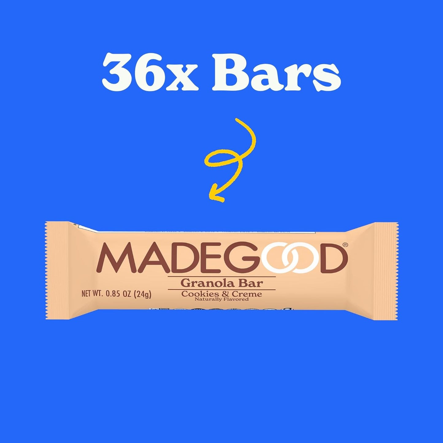 Madegood Cookies & Creme Granola Bars (36 Count, 0.85Oz Each) Contain Nutrients