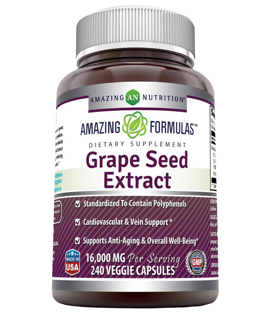 Grapeseed Extract 16000 Mg per Serving 240 Veggie Capsules - 20:1 Extract Equiva