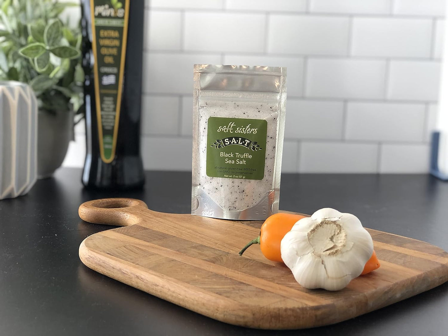 Black Truffle Infused Sea Salt, Unique Salt Blend Alternative to Table Salt, Mea