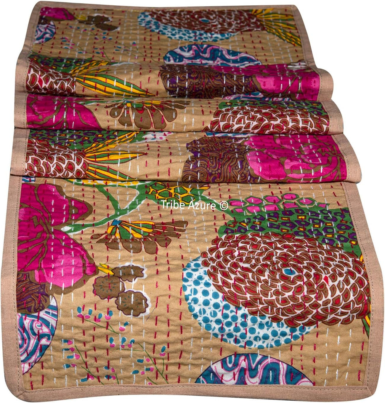 Table Runner Cotton 12" X 48" Floral Tapestry Boho Bohemian Colorful Coffee Tabl