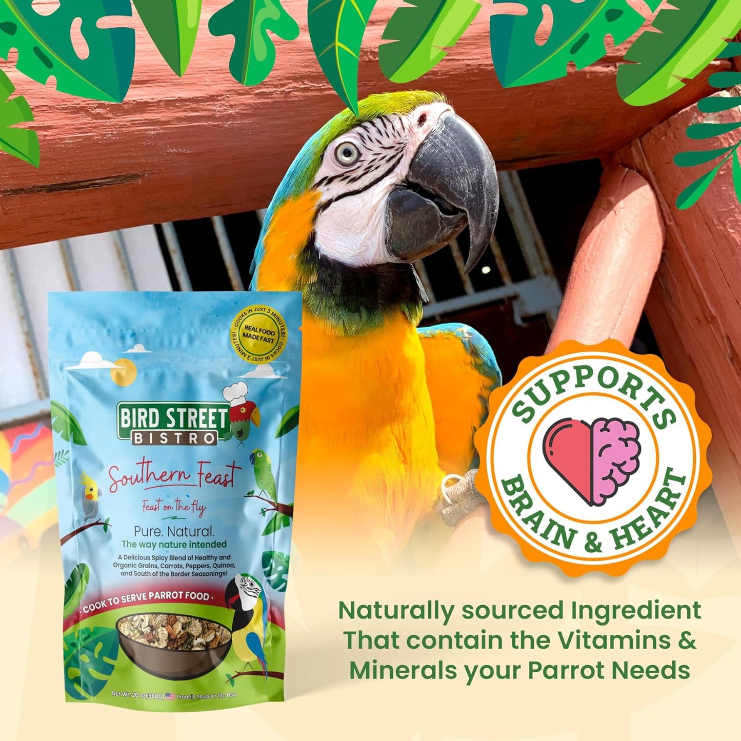 Parrot Food - Parakeet Food - Cockatiel Food - Bird Food - Cooks in 3-15 Min W/N