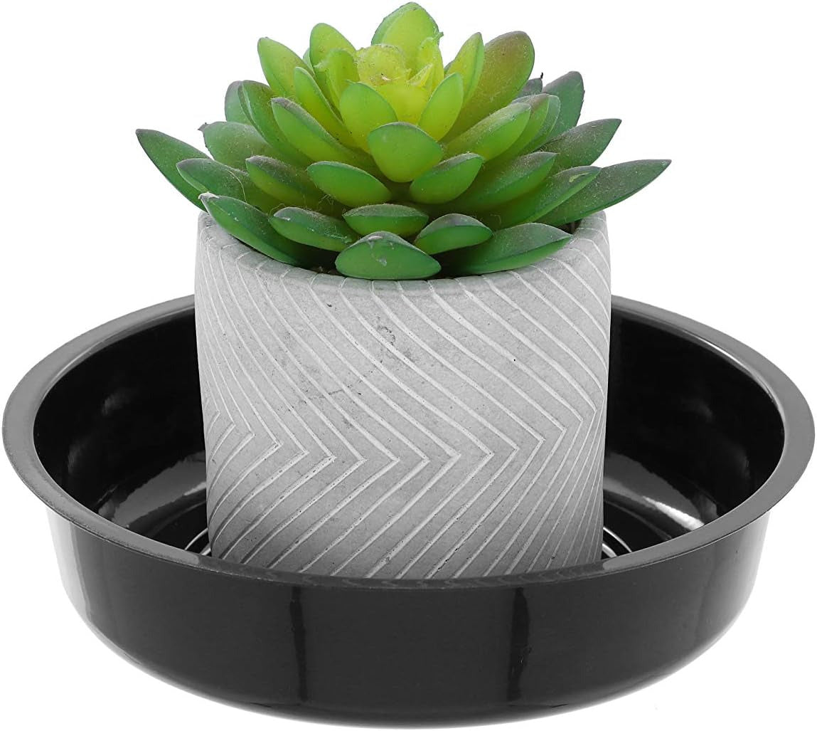 5 Pack of 6 Inch Plastic Plant Saucer, Black round Drip Trays for Indoors & Outd