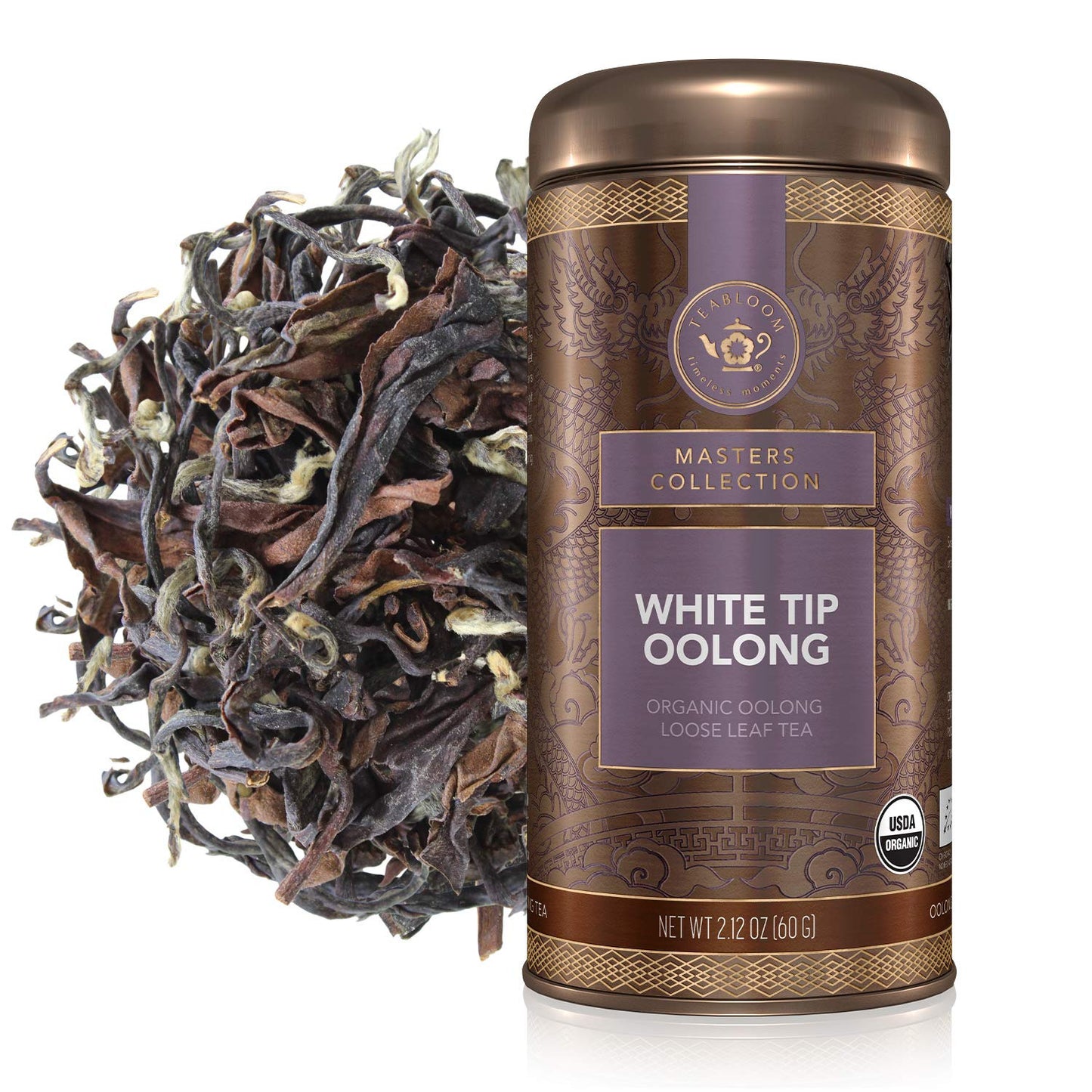 Organic White Tip Oolong Loose Leaf Tea, Sweet and Lush with a Delicate Warm Spi