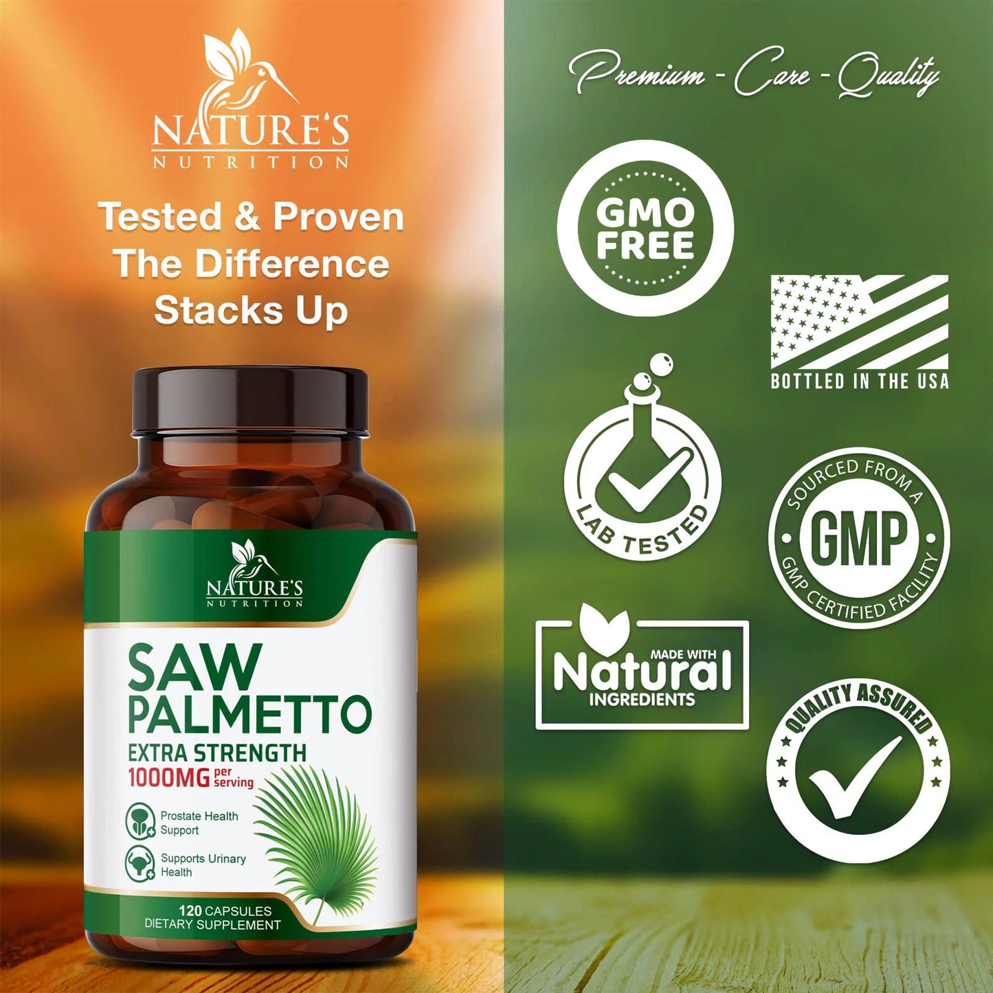 Saw Palmetto Extract Prostate Supplement - 1000 MG Saw Palmetto Supplement, Natu