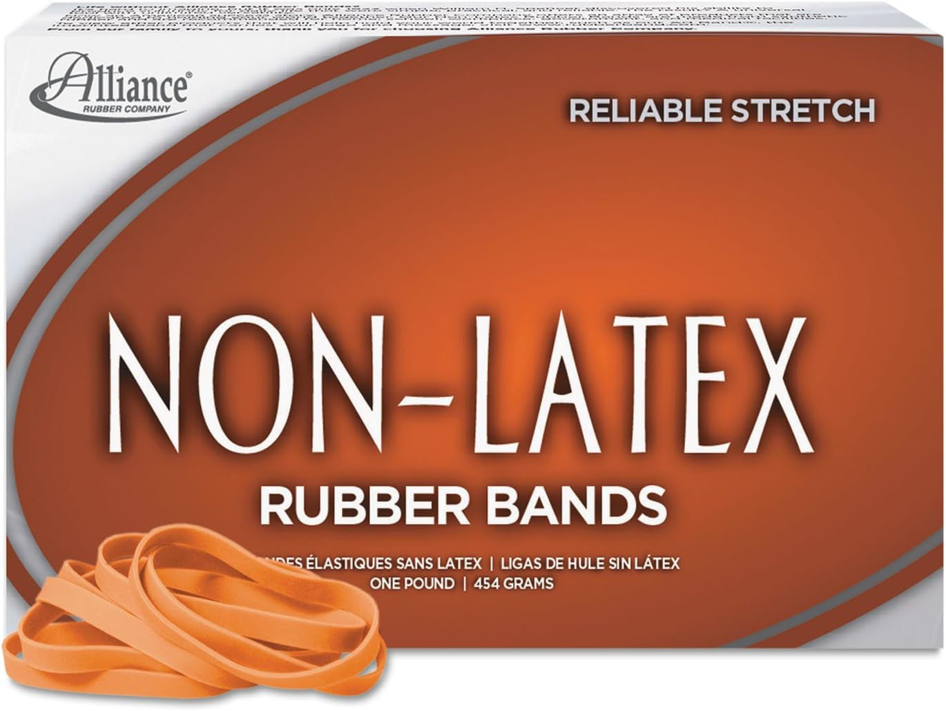 Alliance Rubber 37646#64 Non-Latex Rubber Bands, 1 Lb Box Contains Approx. 380 B