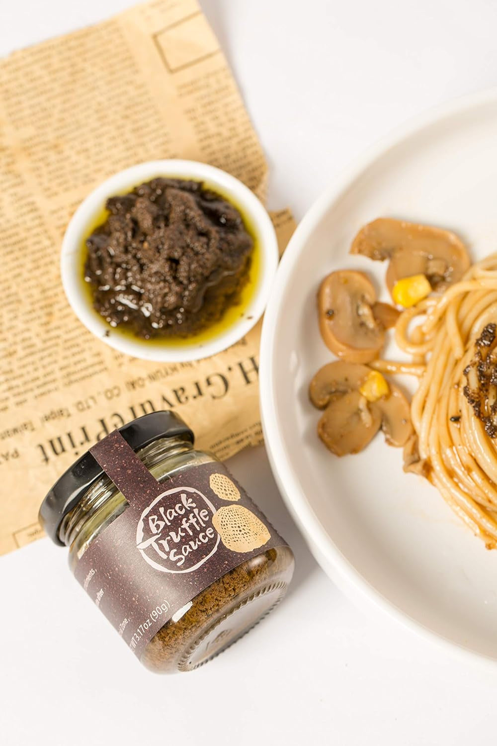 Black Truffle Paste - 3.17 Oz Vegan Pesto Pasta Sauce Seasoning in Extra Virgin