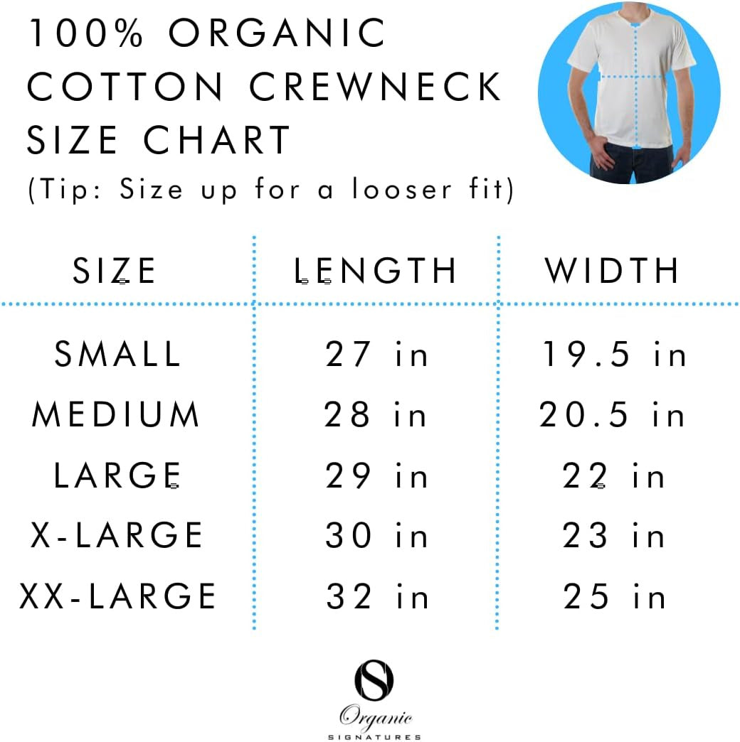 V-Neck 100% Certified Organic Cotton, Soft T-Shirts for Men