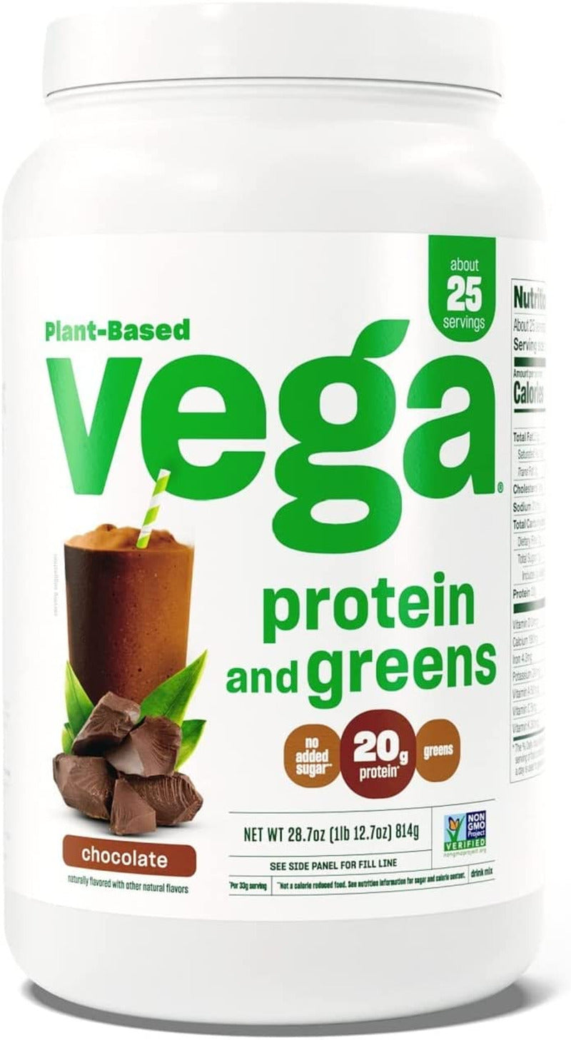 Protein and Greens Protein Powder, Chocolate - 20G Plant Based Protein plus Vegg