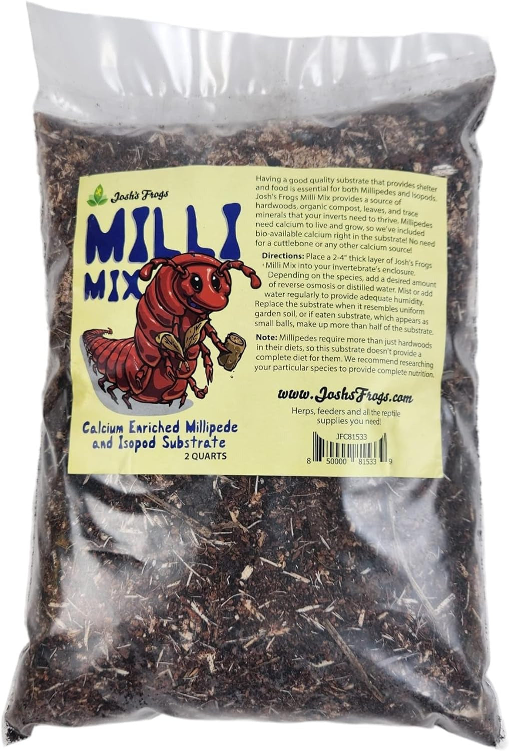 Milli Mix Calcium Enriched Millipede and Isopod Substrate (2 Quarts)