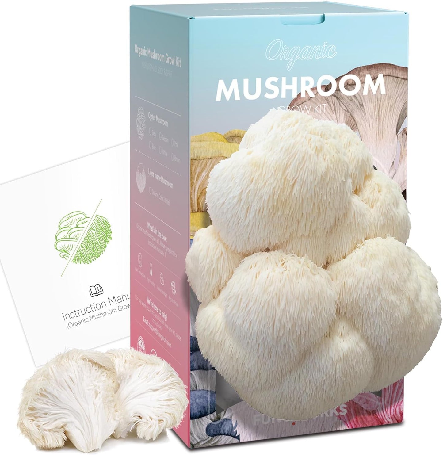 Large Organic Lion'S Mane Mushroom Growing Kit (4Lbs), Double-Side Mushroom Grow