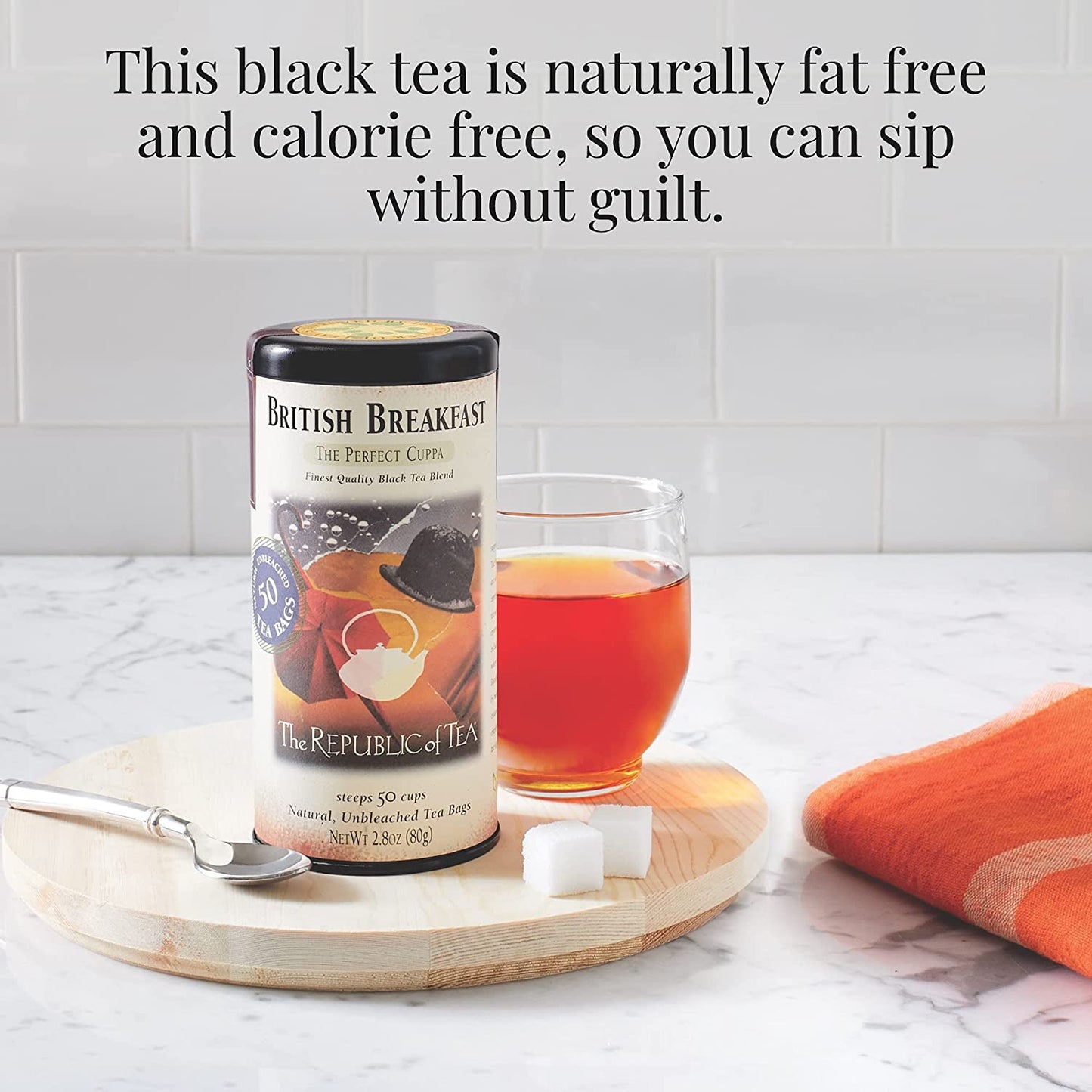 British Breakfast Black Tea, 50 Tea Bags, Gourmet Blend, Non-Gmo Project Verifie