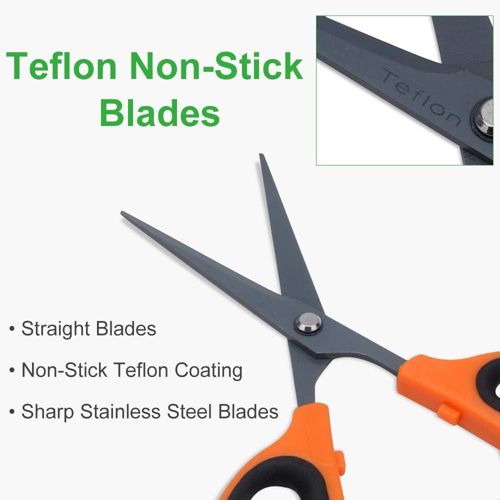 6 Packs Trimming Scissors Teflon Coated Non Stick Blades Pruning Shears Gardenin