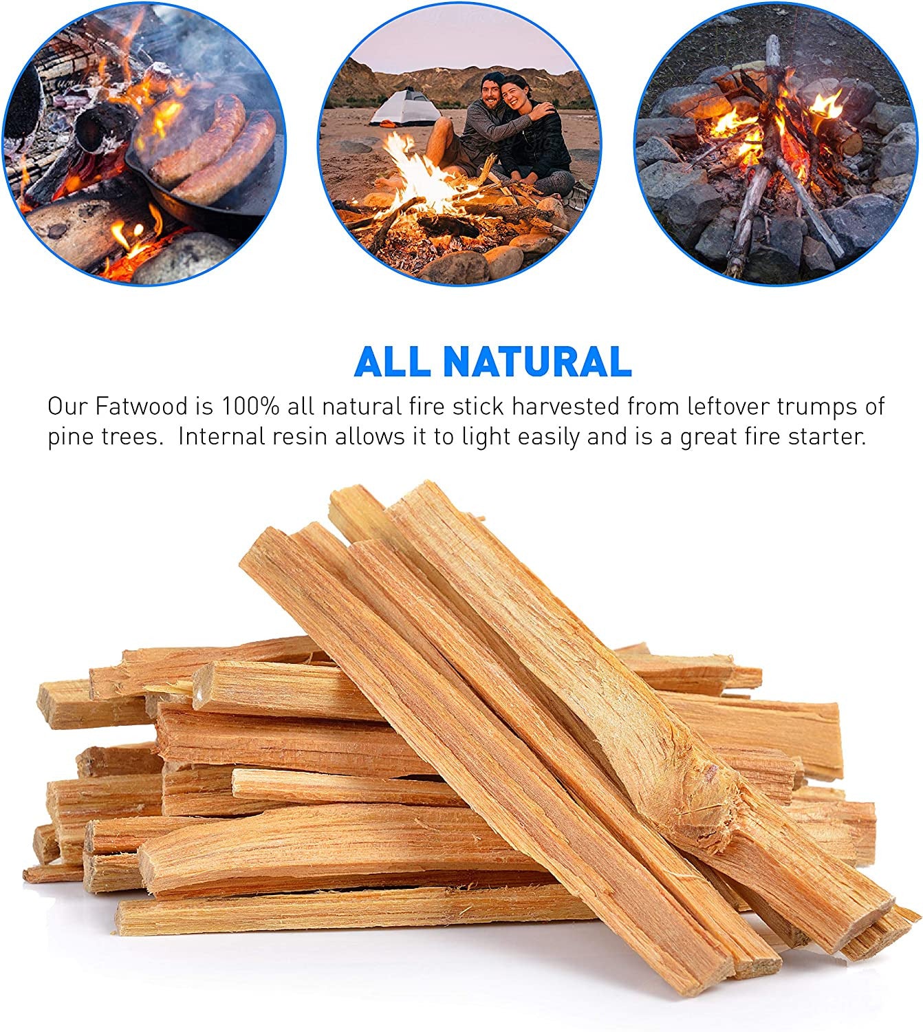 Eco-Stix Fatwood Fire Starter Kindling Firewood Sticks Bulk Packaged Firestarter