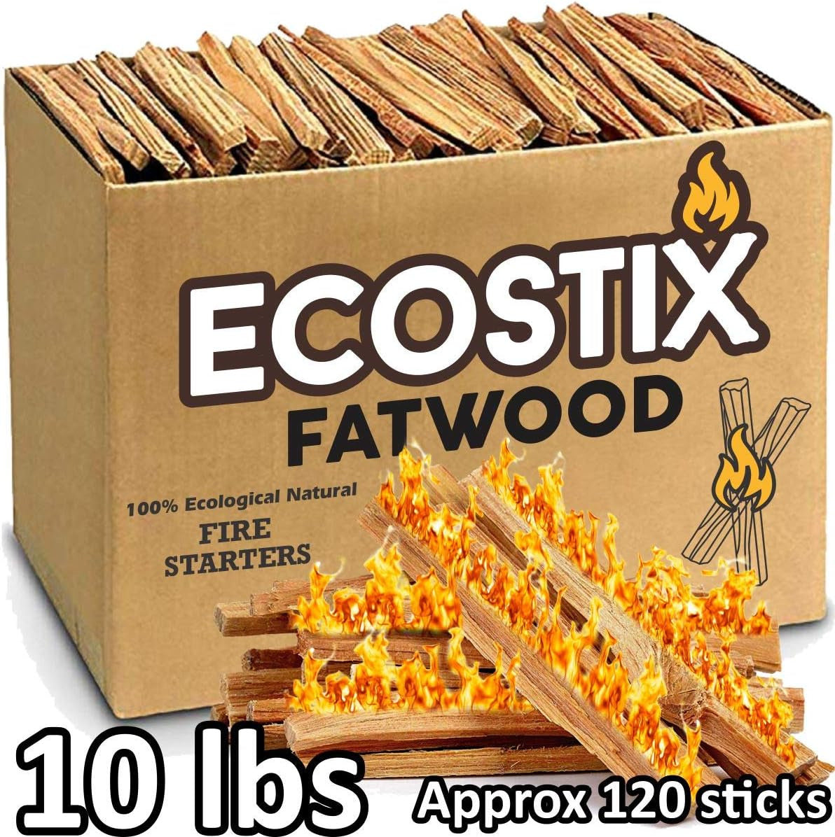 Eco-Stix Fatwood Fire Starter Kindling Firewood Sticks Bulk Packaged Firestarter