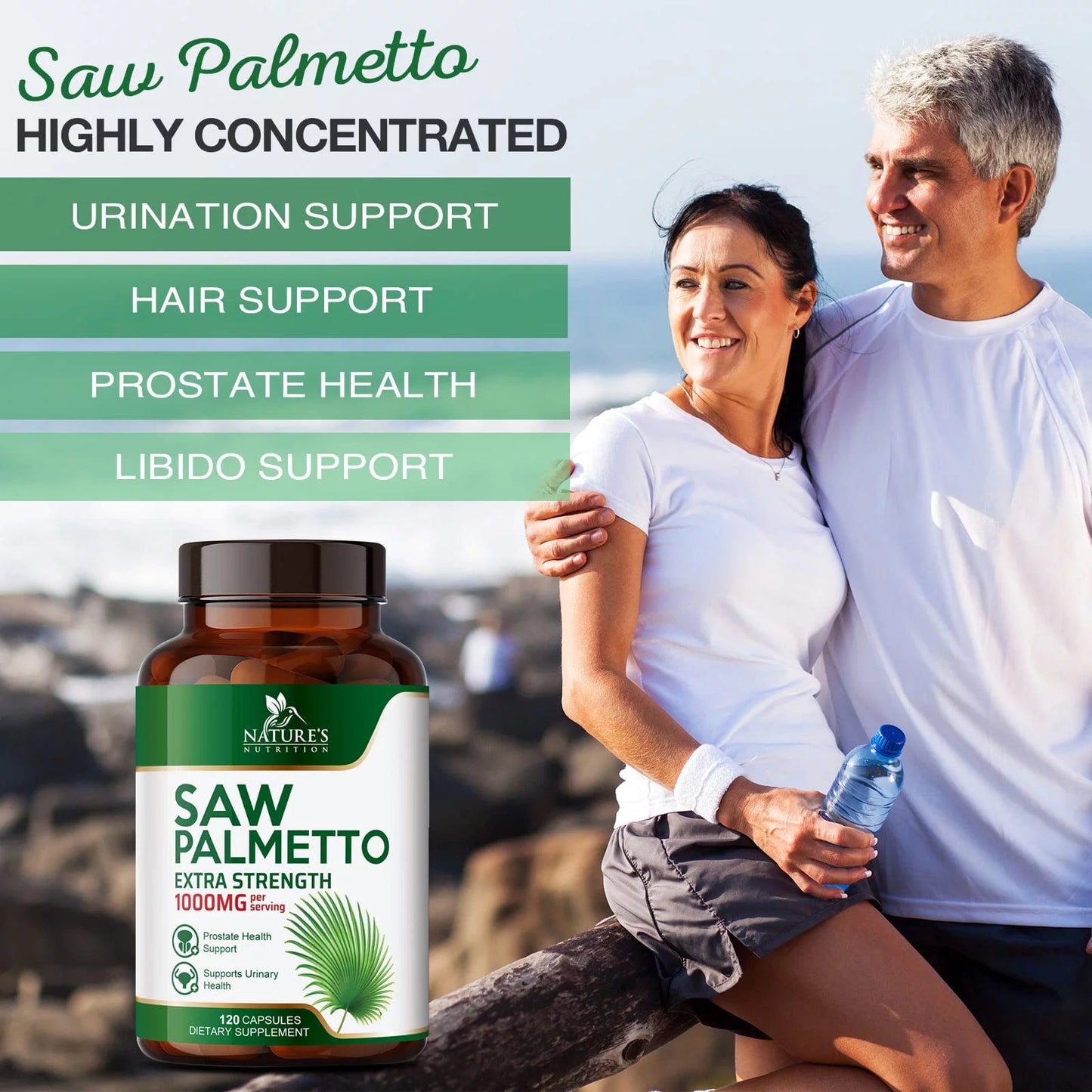 Saw Palmetto Extract Prostate Supplement - 1000 MG Saw Palmetto Supplement, Natu