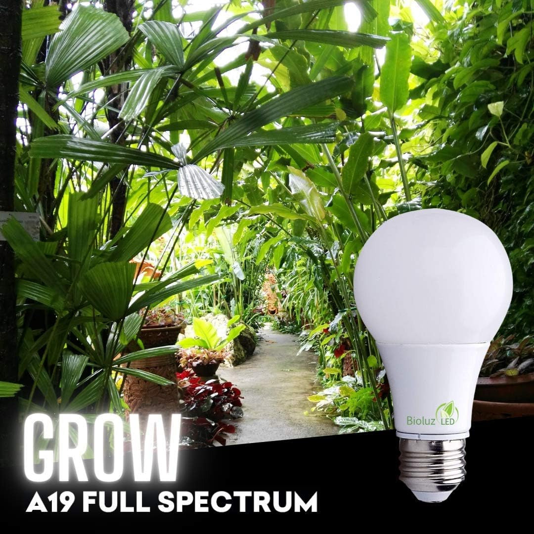 Full Spectrum Grow Light Bulbs for Indoor Plants A19 LED 3 Pack