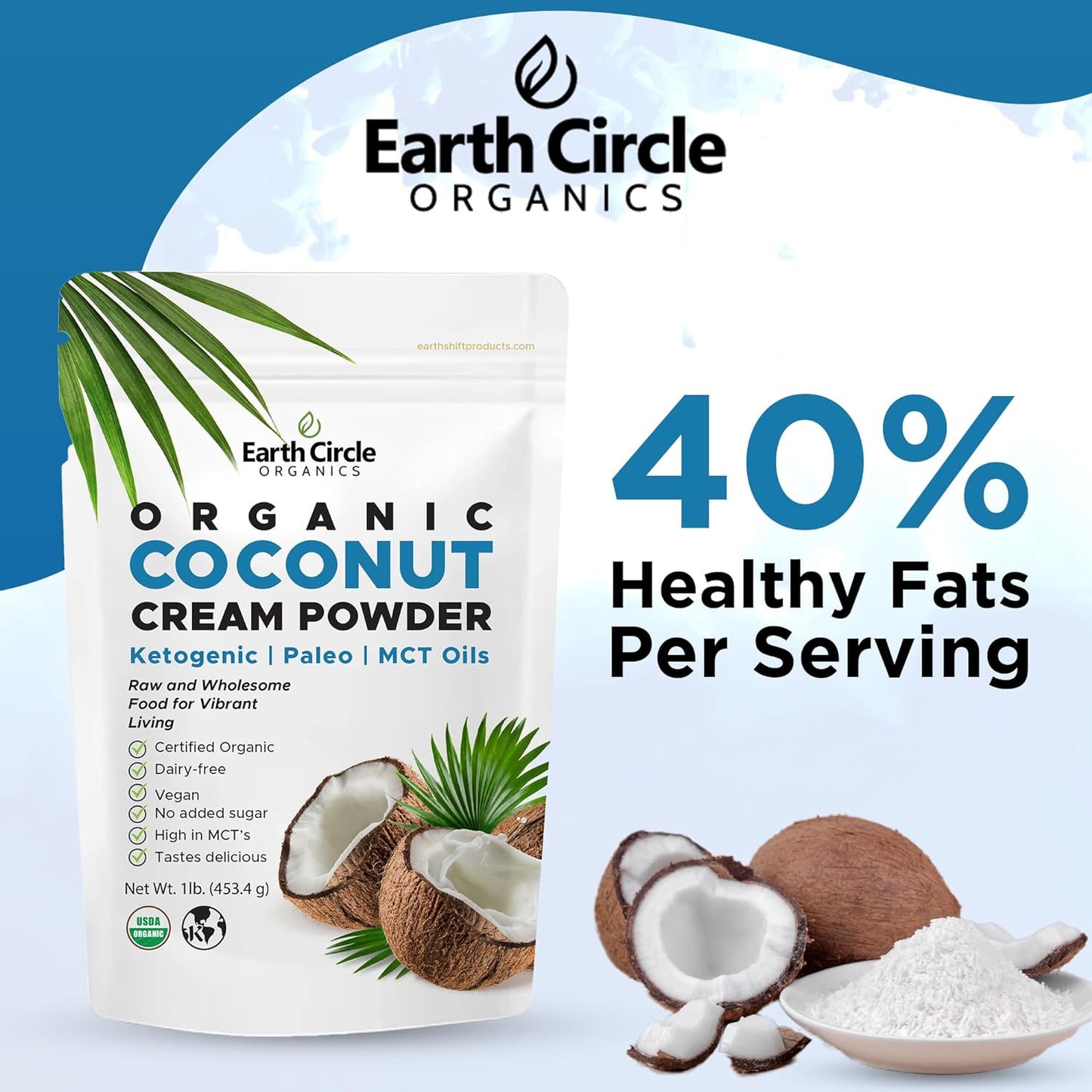 Organic Coconut Cream | Milk Powder, Perfect Keto Coffee Creamer - High in MCT O