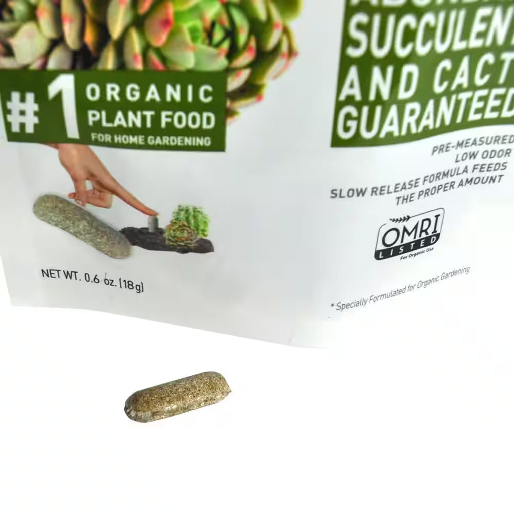 0.13 Lb. Organic Succulent Plant Food Fertilizer Spikes OMRI Registered (12-Pack