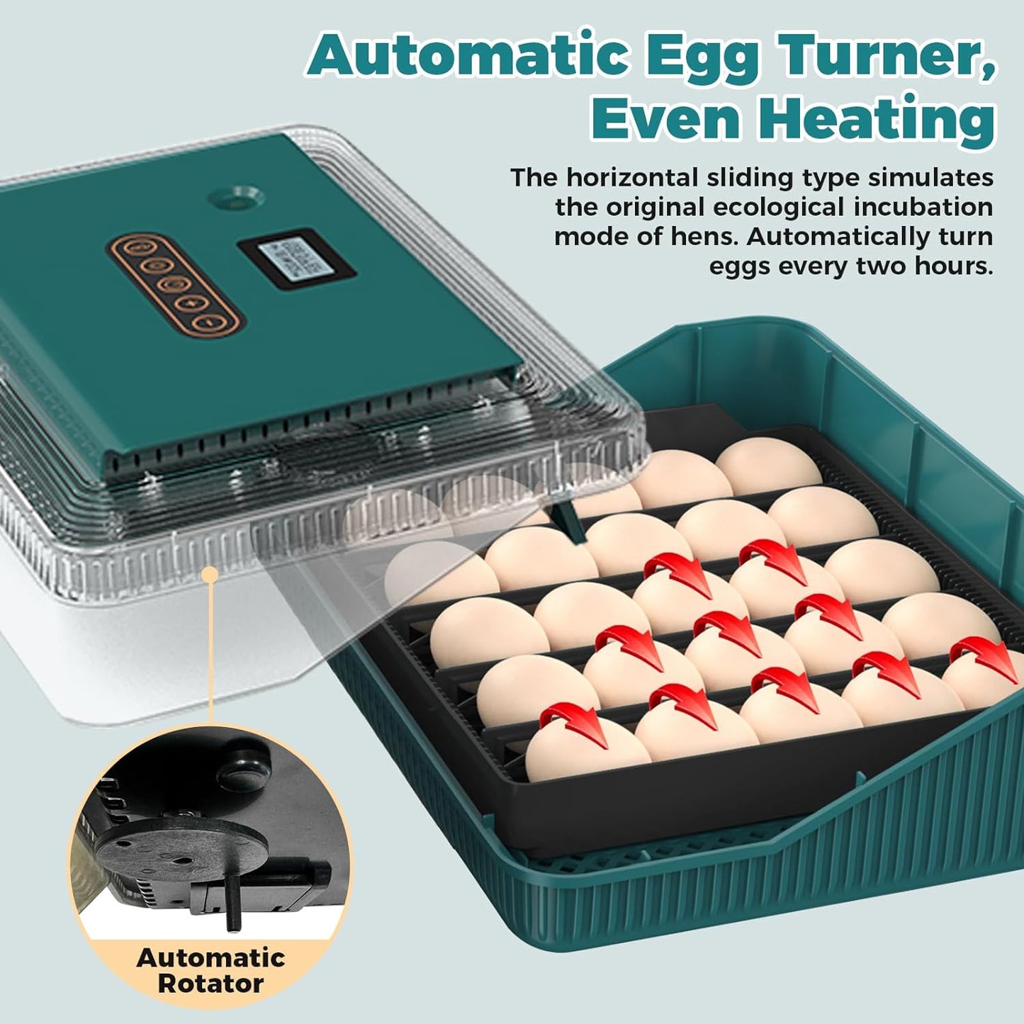 25 Egg Incubator Digital Poultry Hatcher Machine with Automatic Egg Turning, Tem