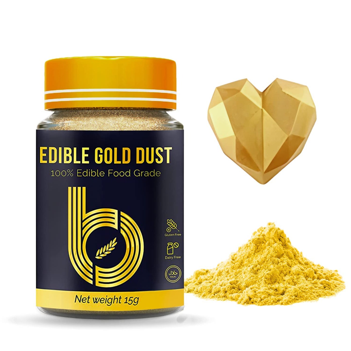 Gold Luster Dust Edible 15G - Edible Glitter for Drinks & Desserts - Gluten Free