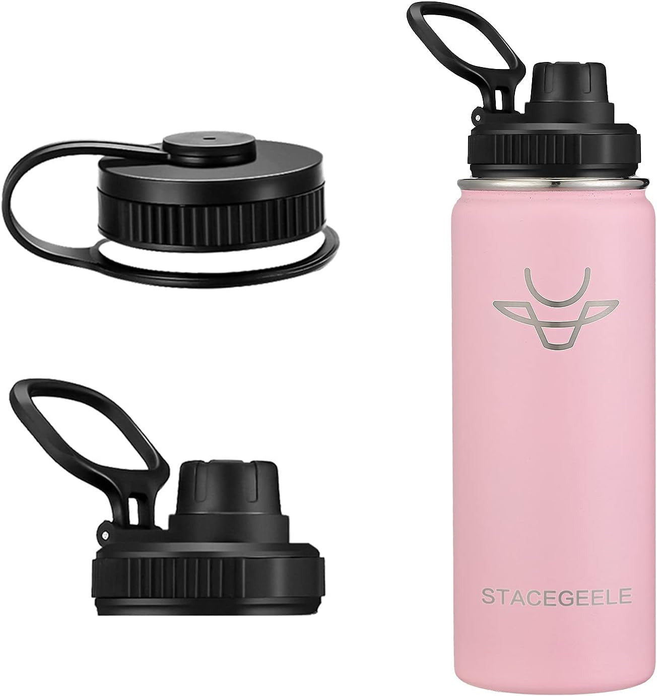 Insulated Vacuum Water Bottle with Spout Lid & Screw on Top | Stainless Steel Fl