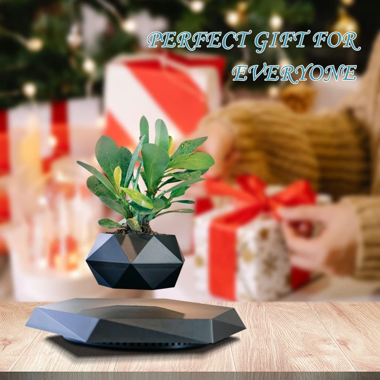 Levitating Plant Pot, Magnetic Levitation Flower Pot Rotating Planters Suspensio