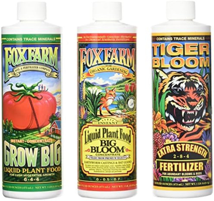 Fox Farm Liquid Nutrient Trio Soil Formula - Big Bloom, Grow Big, Tiger Bloom...