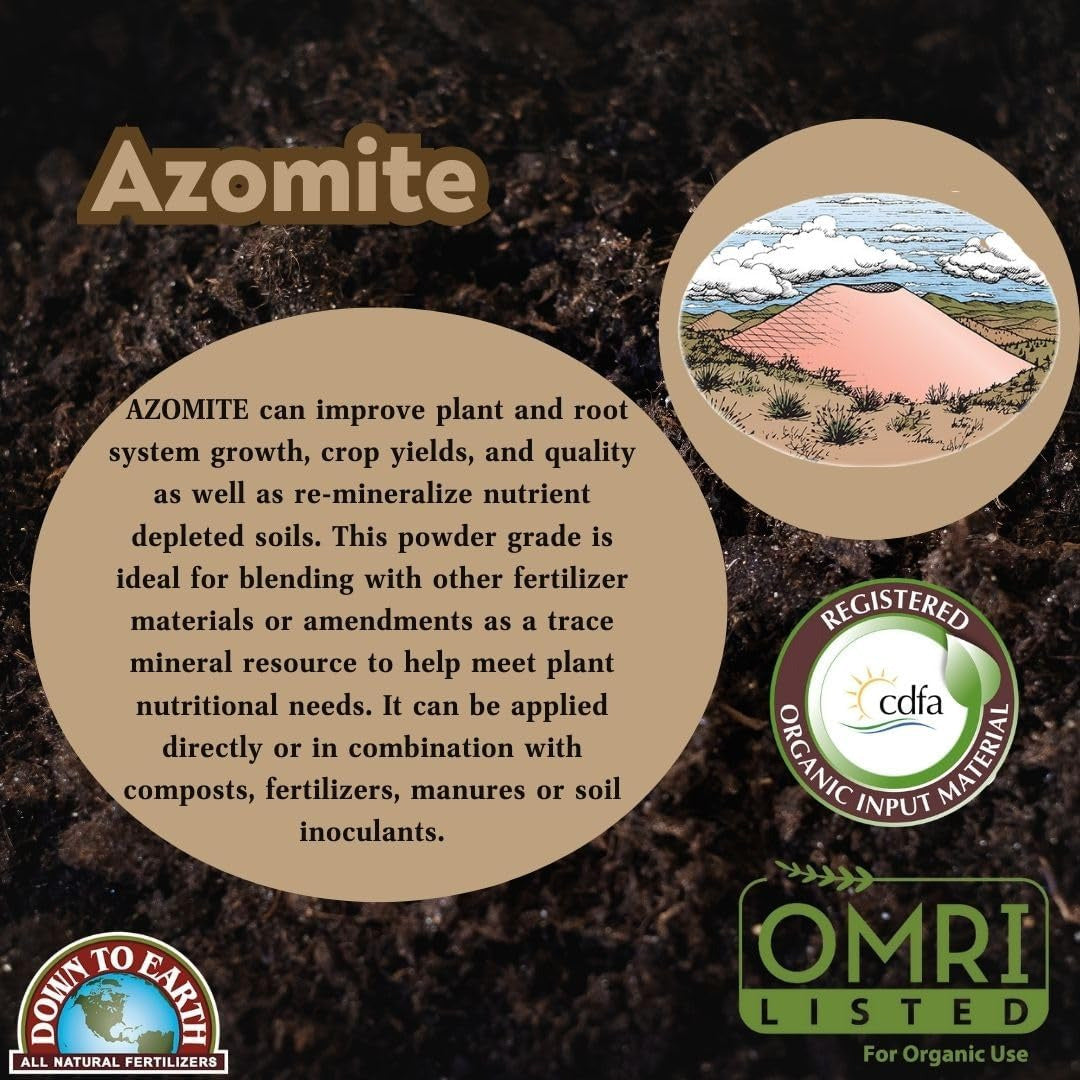 Down to Earth Organic White Azomite Powder for Improving Plant Growth 0-0-0.2, 5