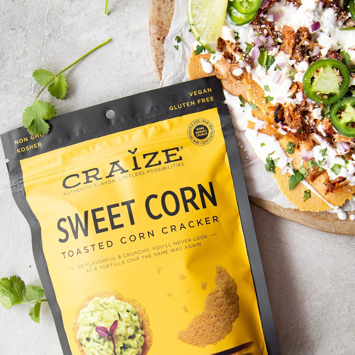 Sweet Corn Crisps | Gluten Free, Vegan, Kosher, Toasted Corn Crackers | 4 Oz Eac