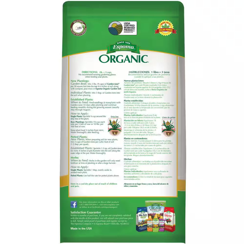 Garden Tone 8 Lb. Organic Herb and Vegetable Fertilizer 3-4-4