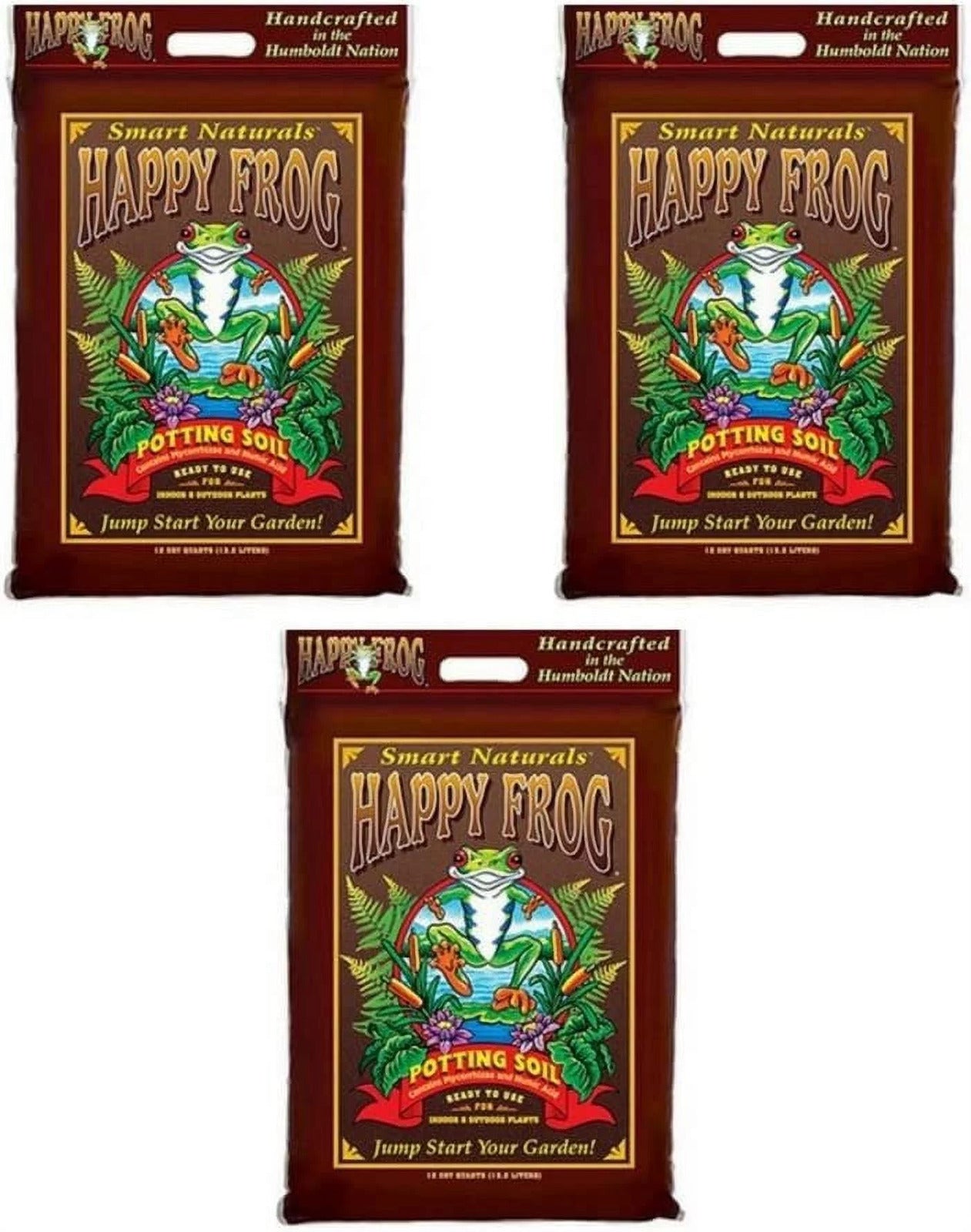 FX14082 Happy Frog Soil Potting Soil Bag, 12 Quart - 3 Pack