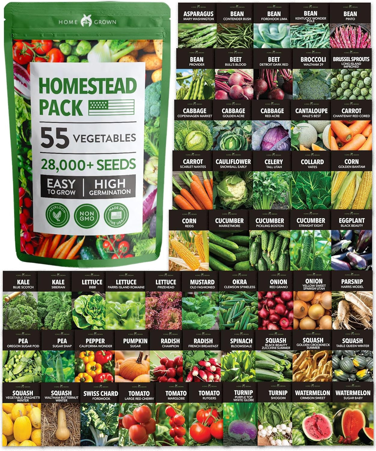 27,500+ Heirloom Vegetable & Fruits | 55 Variety Garden Survival Gear and Suppli