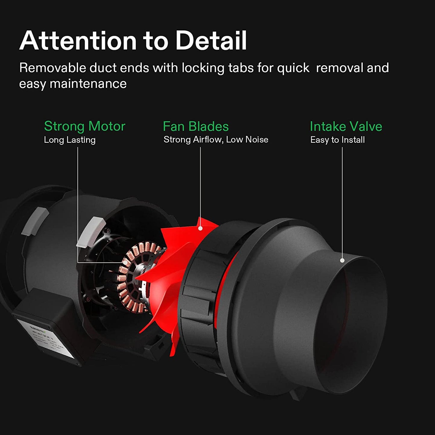 4 Inch 190 CFM Inline Fan with Speed Controller, 4 Inch Carbon Filter and 8 Feet