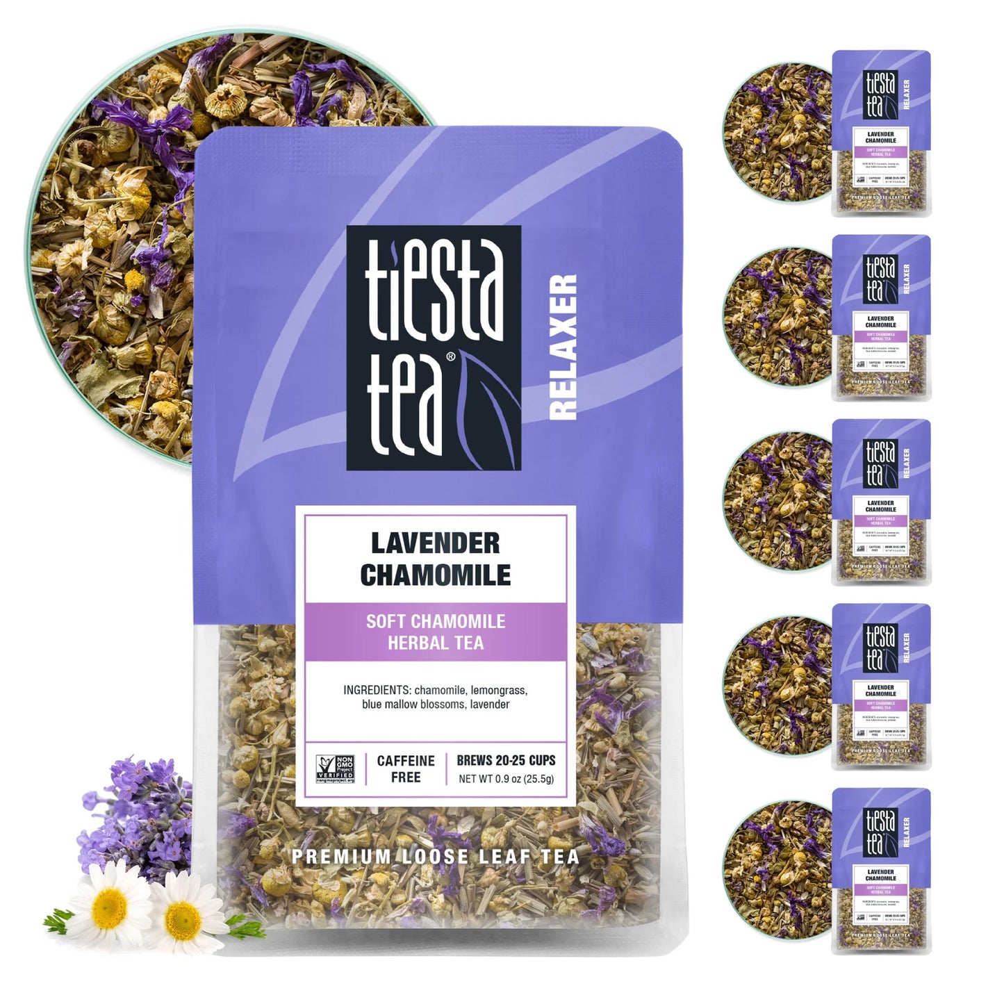 - Lavender Chamomile, Relaxer Loose Leaf Herbal Tea, Caffeine Free, Gmo-Free, Ma