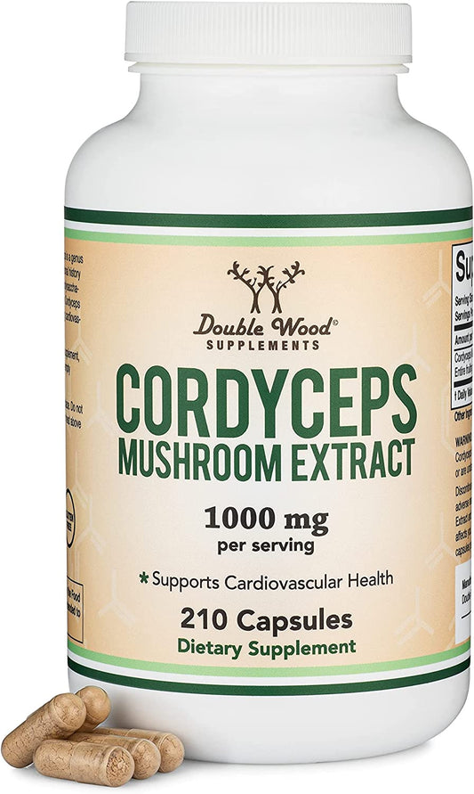 Cordyceps Capsules (Cordyceps Sinensis Mushroom Extract) 210 Count, 3.5 Month Su