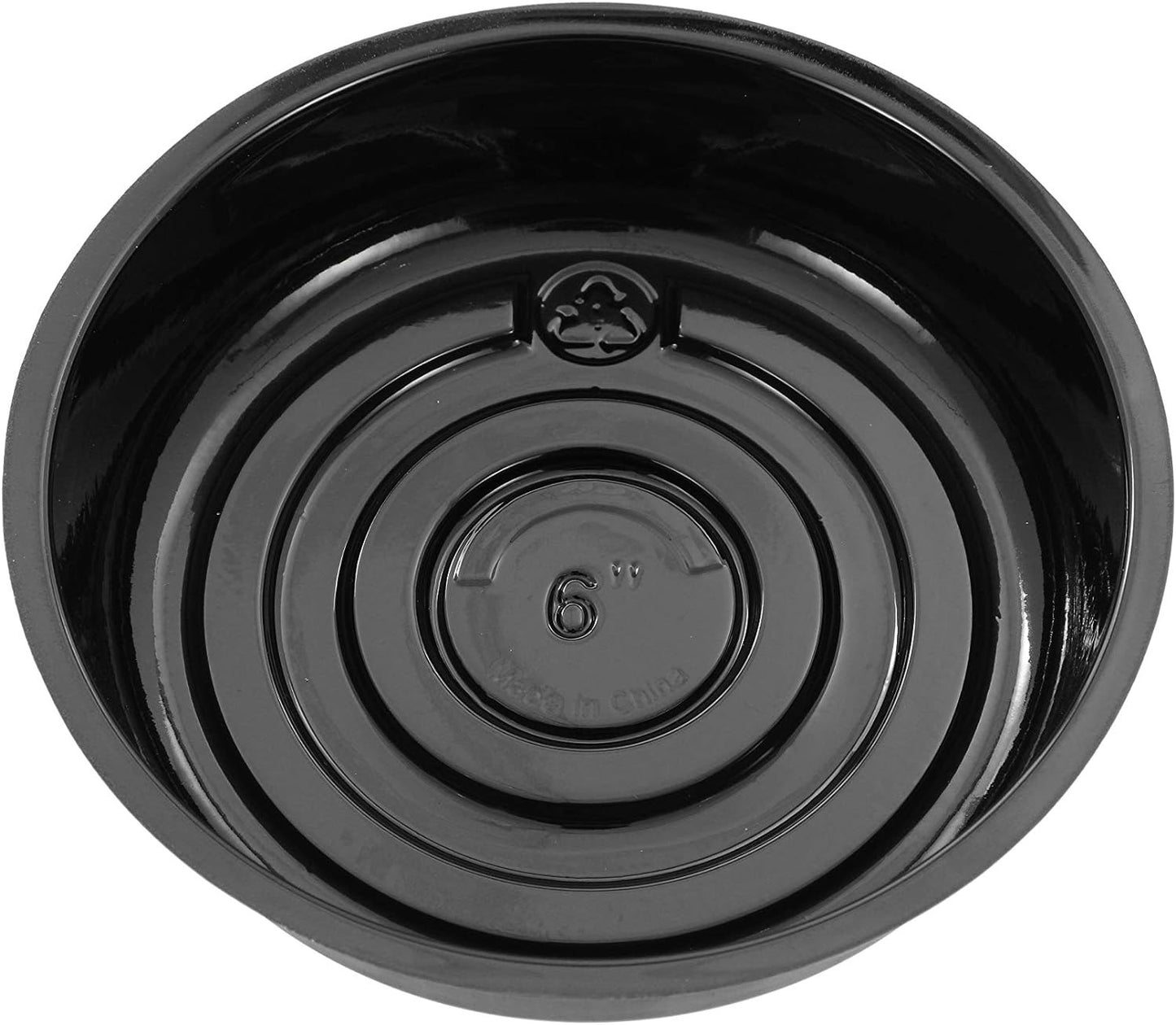 5 Pack of 6 Inch Plastic Plant Saucer, Black round Drip Trays for Indoors & Outd