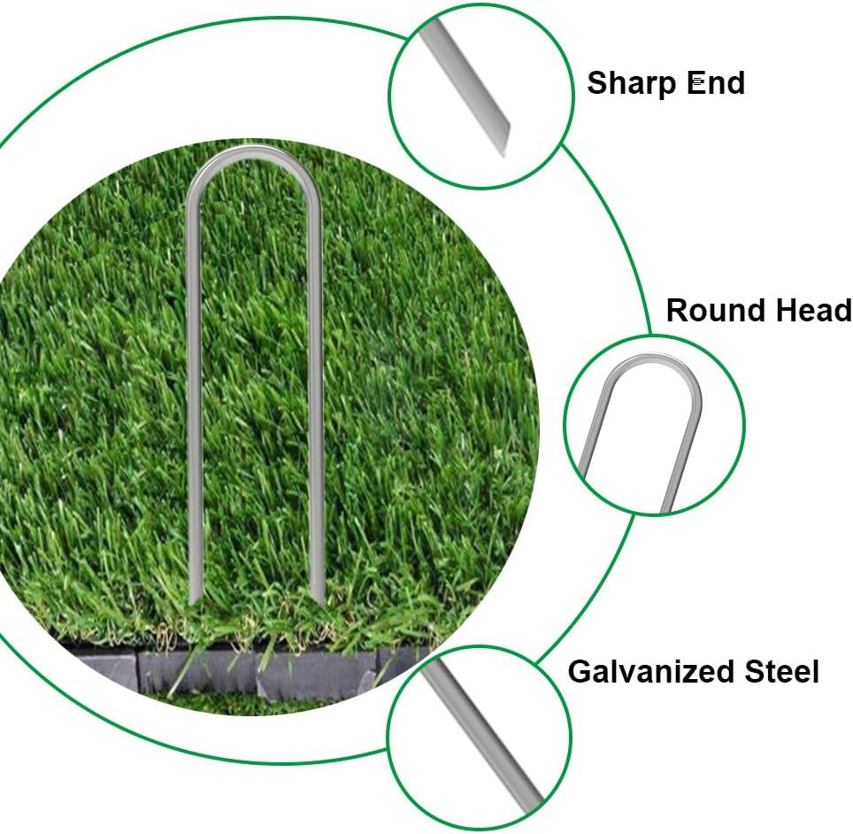 Garden Staples 6 Inch Galvanized 100 Pack Round-Top Drip Hose Stakes Irrigation