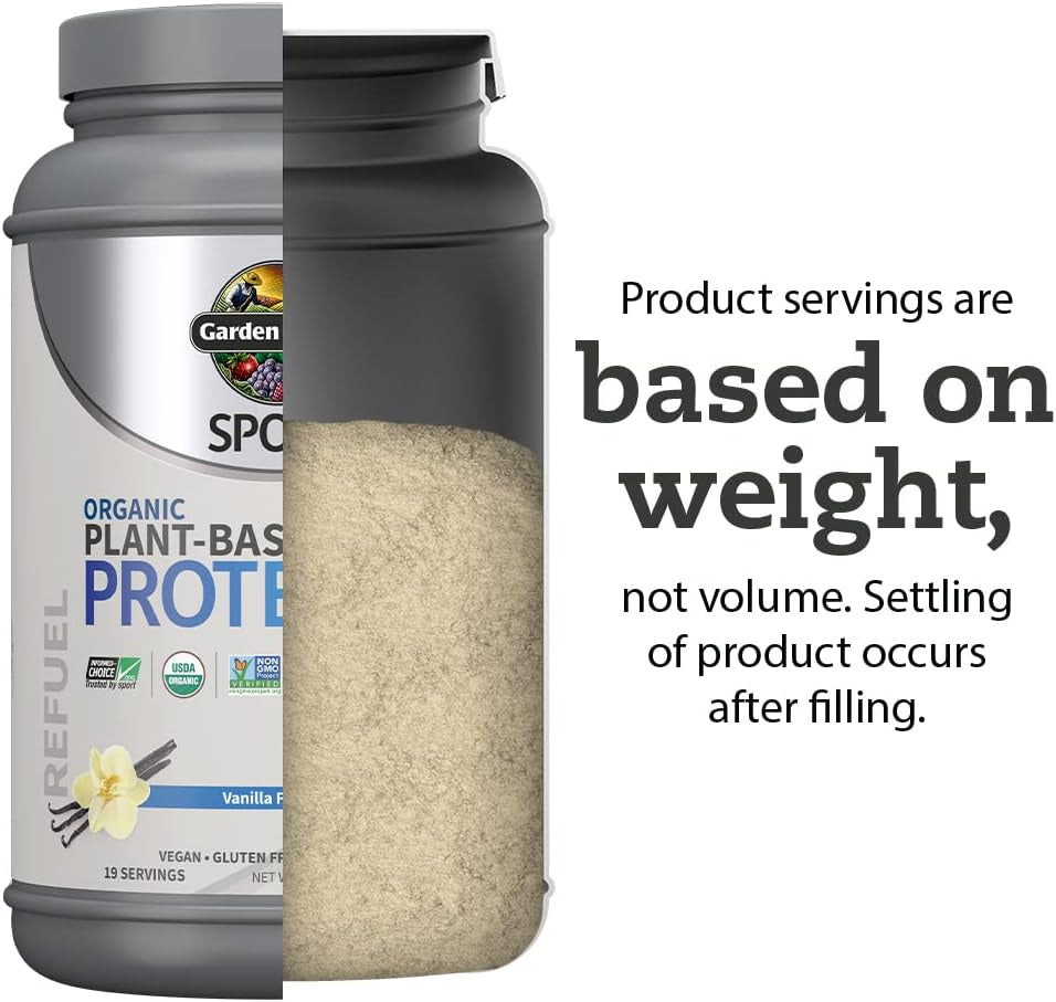 Organic Vegan Sport Protein Powder, Vanilla - Probiotics, Bcaas, 30G Plant Prote