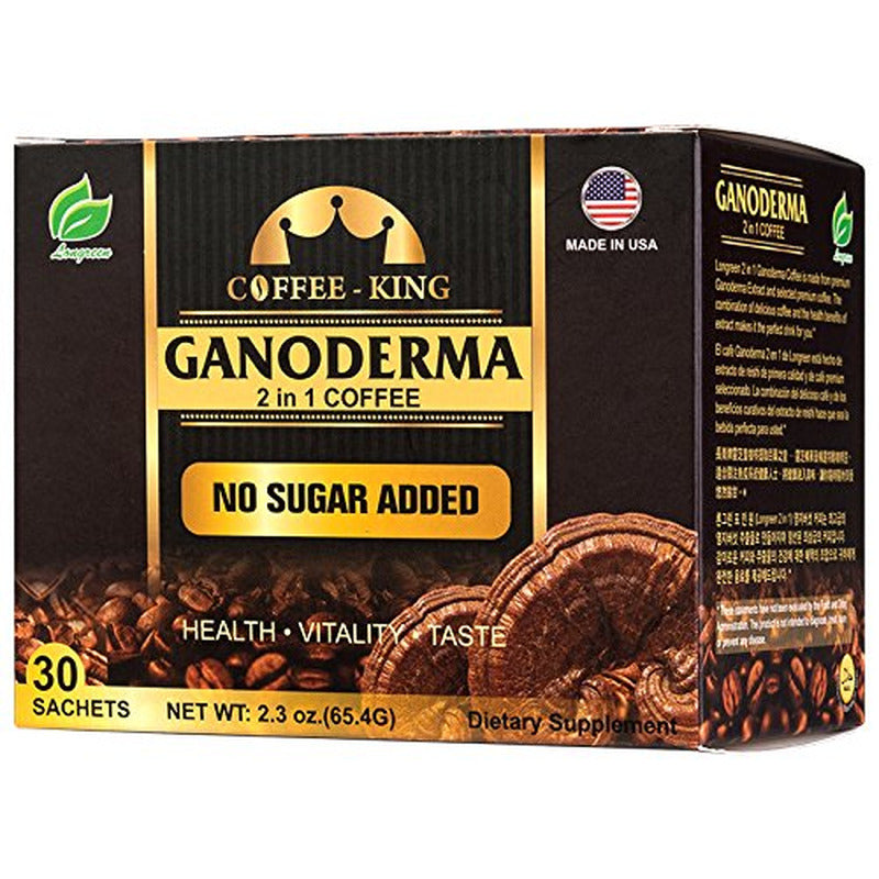 Ganoderma Reishi Coffee Mix, Instant 2-In-1 Mushroom Coffee with All Natural Gan