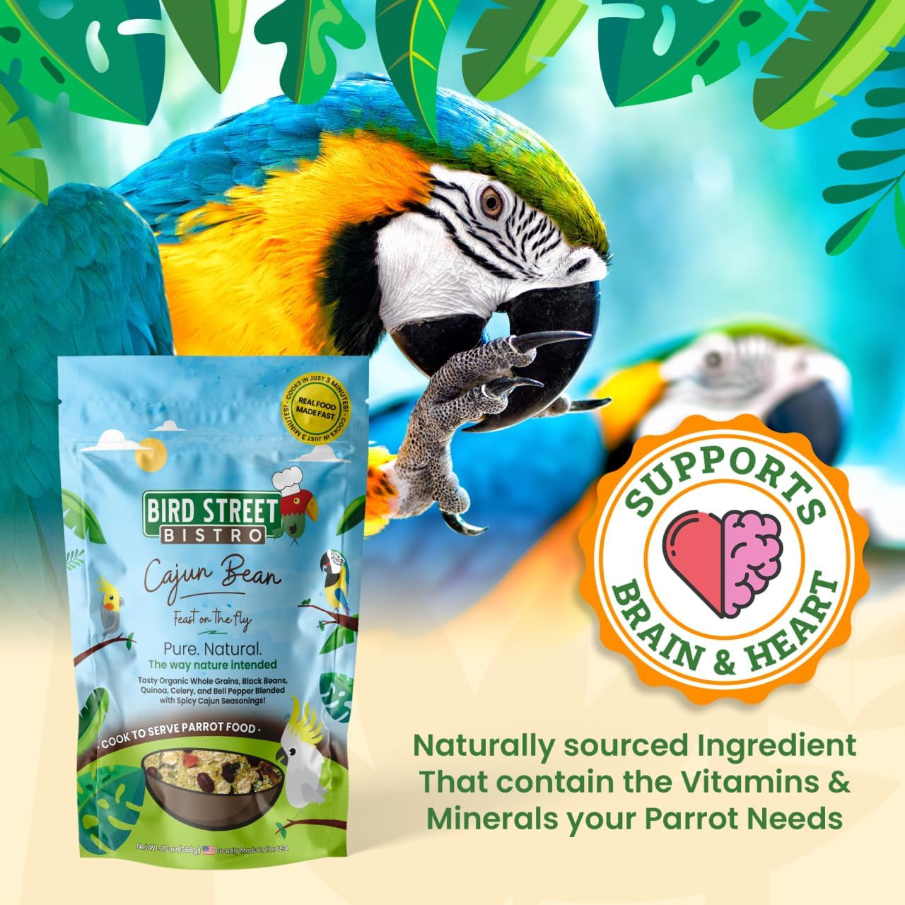 Parrot Food - Parakeet Food - Cockatiel Food - Bird Food - Cooks in 3-15 Min wit