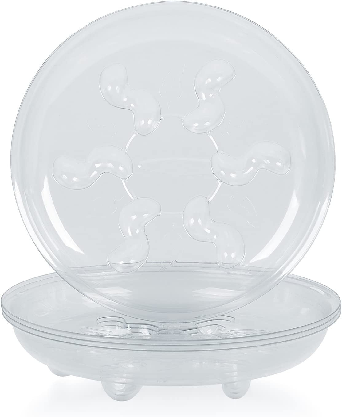 5 Pieces of 6 Inch Clear Thick Plastic Heavy Duty Sturdy Plant Saucer Drip Trays