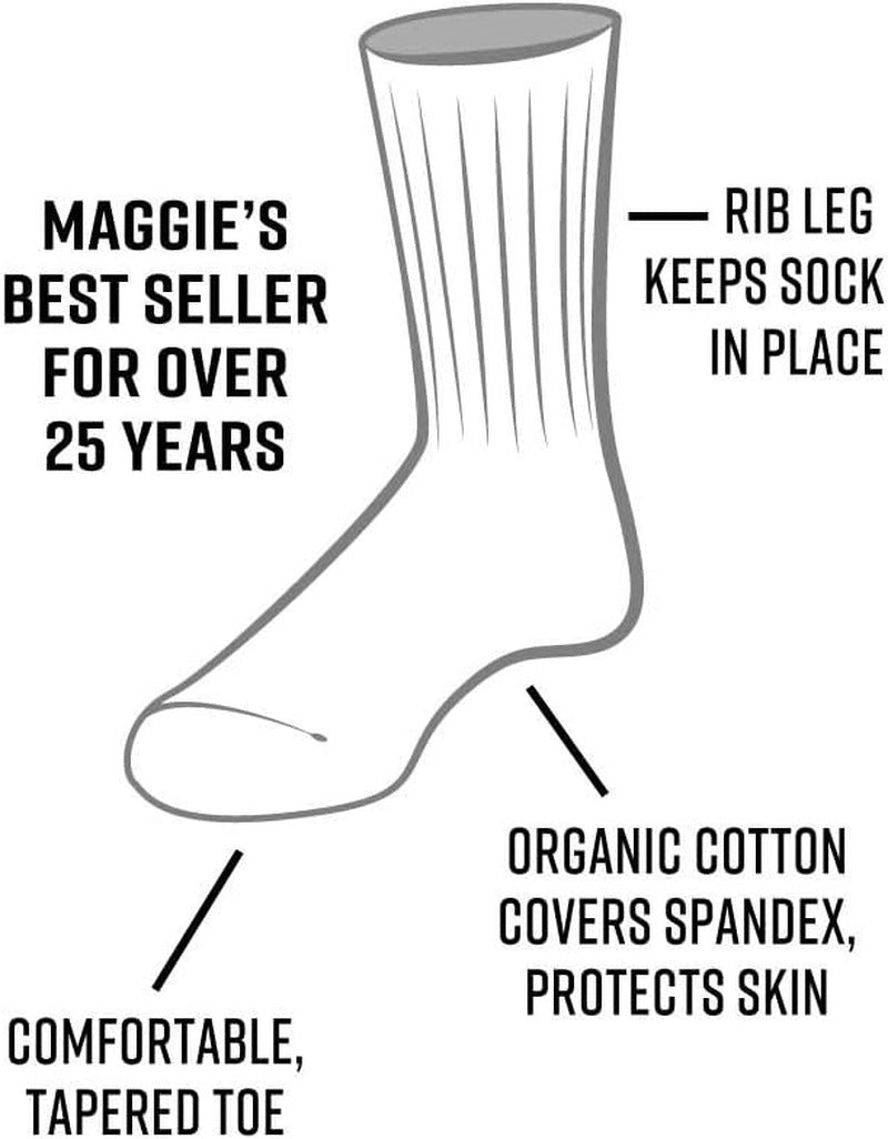 Organic Natural Cotton Tri-Pack Cushion Crew Socks