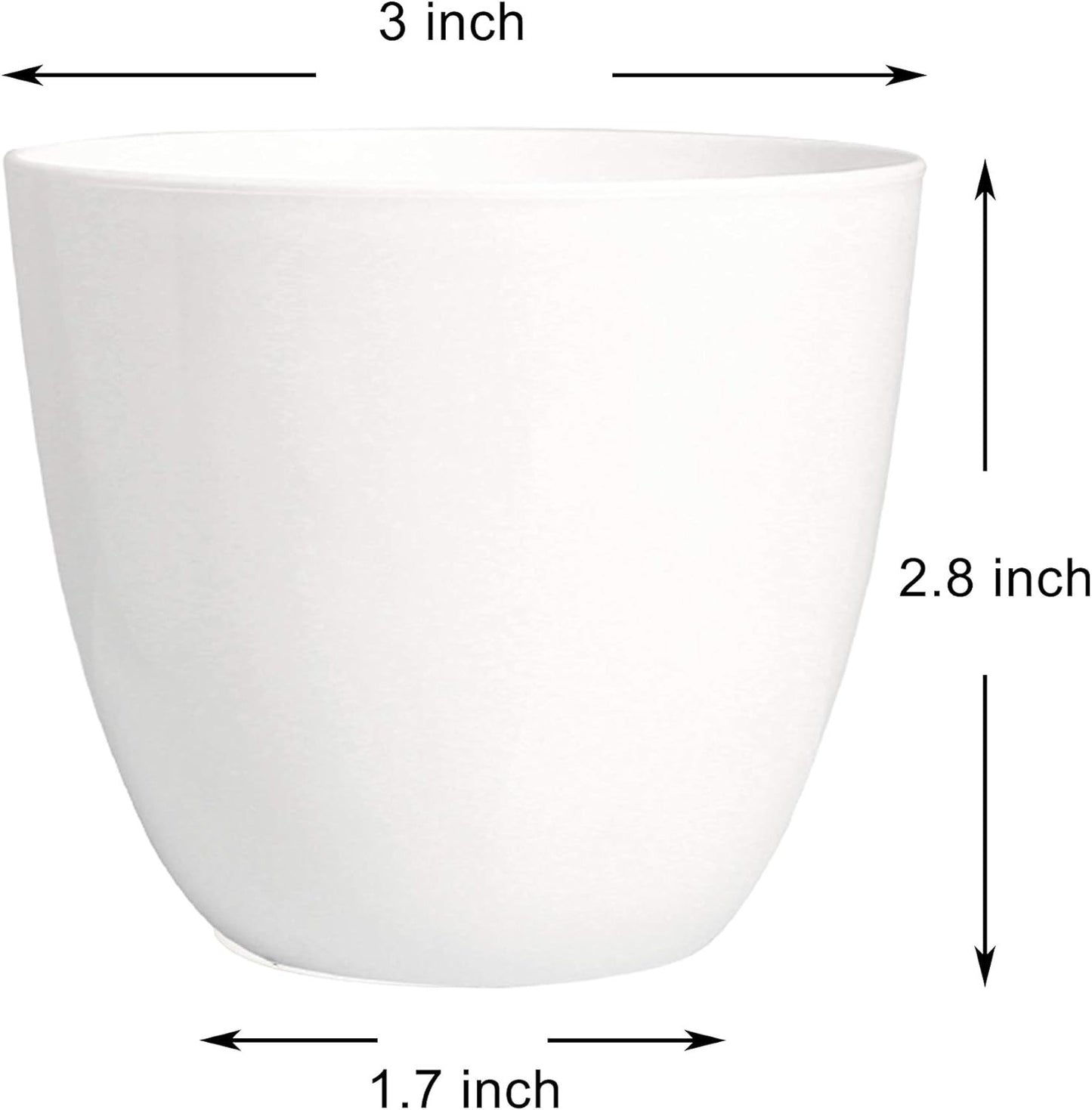 10 Pack 3 Inch Mini Plastic Planters Indoor Flower Plant Pots, White Gardening P