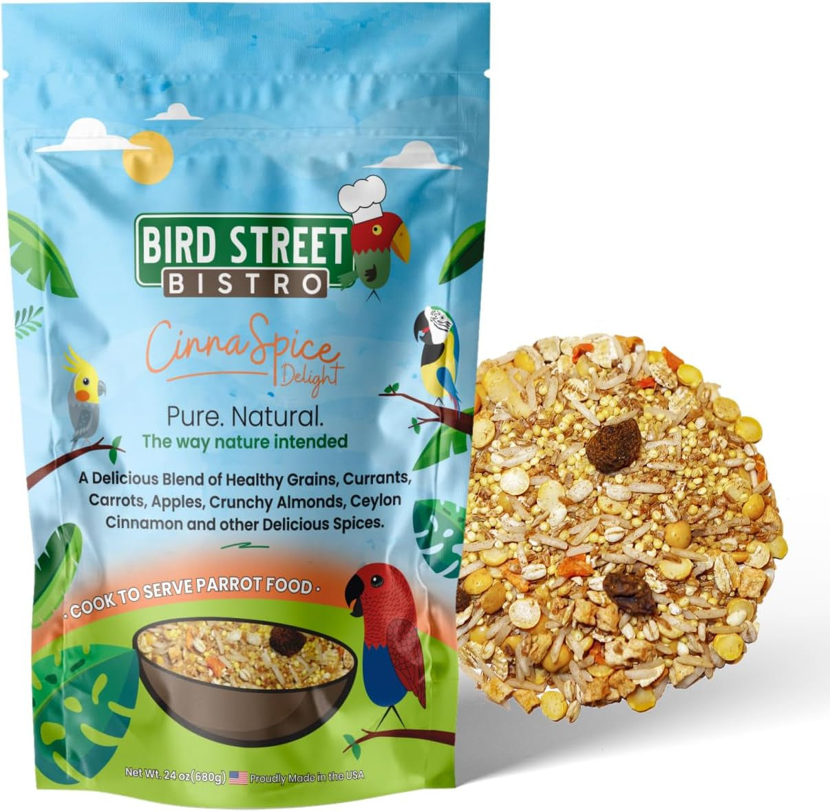 Parrot Food - Parakeet Food - Cockatiel Food - Bird Food - Cooks in 3-15 Min W/N